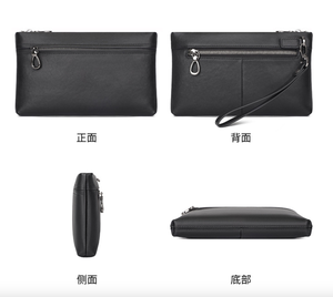 Cartera Larga para Hombre de Cuero Vacuno Genuino, Bolso de Mano Moderno y Elegante, Multifuncional, Casual y de Negocios - Product Image 4