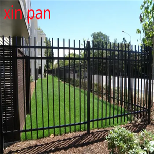 6FT 8ft Đen Thép kim loại hàng rào kim loại hiện đại hàng rào mạ kẽm picket rèn sắt tấm thép hàng rào - Product Image 6
