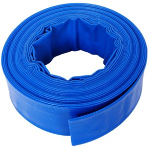 สายยางรีฟลักซ์สำหรับสระว่ายน้ำ PVC เสริมแรงสีน้ำเงิน ขนาด 1-1/2 นิ้ว แบน 2.6 นิ้ว กว้าง 50 ฟุต สำหรับงานหนัก ใช้ได้กับสวนและสระว่ายน้ำ - Product Image 4