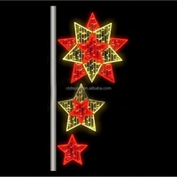 Décoration de poteau d'éclairage extérieur pour Noël, motif étoile, lumières décoratives