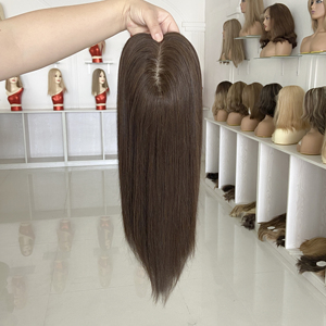 Perruque Topper en Cheveux Humains Remy Européens avec Base en Soie 5x6.5 et Silicone pour Femmes Souffrant de Densité Capillaire Réduite - Vente en Gros - Product Image 6