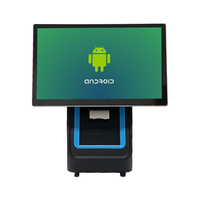 Edobbo ED1563 Terminal de commande de restaurant à écran tactile noir de 15.6 pouces Solution POS Android 4GB/8GB RAM intégrée 80mm Imprimante