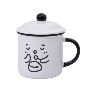Mug en céramique au design de dessin animé créatif et original, couvercle personnalisé, couleur et logo personnalisés, 400 ml, passe au lave-vaisselle et au micro-ondes, pour les fêtes, le café - Product Image 5