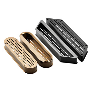 Aluminum Alloy <b>Cabinet</b> Door Handle Rectangle Antirust Ventilation Mesh Minimalist Design For Kitchen Furniture - Product Image 2