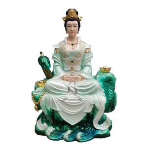 Customized Copper Gilt Buddha Avalokitesvara Bodhisattva Sitting Statue Religious Bronze Sculpture