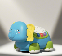 Jouet musical en plastique éléphant rampant avec lumières, évitement d'obstacles et projecteur d'étoiles pour bébé - Vente chaude
