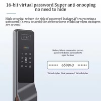 Serrure Intelligente Sans Fil Connectée Wi-Fi pour Porte d'Entrée avec Cylindre de Sécurité Biométrique Automatique et Code