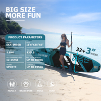 Planche de paddle gonflable Skatinger Sports Series 11'6"x35"x6" pour un plaisir polyvalent