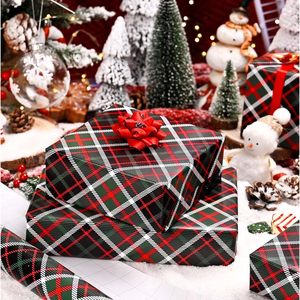 MAYPLUSS Gift Wrapping Paper Roll 17 Inch X 33 Feet Christmas Plaid Design Recyclable Holiday Gift <b>Wrap</b> - Product Image 3
