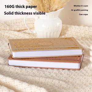 High Value Bronzing Cover <b>A5</b> <b>Notebook</b> 160g Thickened Dot Matrix Inner Page Spring Letter Series Printed Style Thread Sewing Gift - Product Image 3