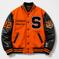 Veste universitaire personnalisée pour homme, veste de baseball avec patch en chenille, corps en mélange de laine, manches en similicuir, veste Letterman en laine Melton