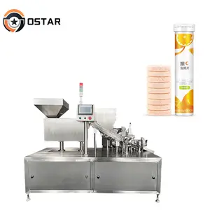 Automatic Tube Bottle Vitamin C Effervescent Tablets Plastic Tube Packaging Filling Machine