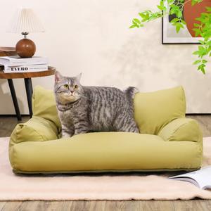 2025 çevre dostu hakiki deri büyük ölçekli köpek yatağı yavru ev çekyat kaymaz sırt desteği dikdörtgen klasik moda - Product Image 5