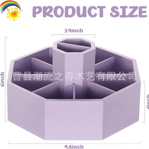 Wooden desktop <b>pen</b> holder, multi-compartment storage <b>box</b>, solid wood multi-functional miscellaneous storage <b>box</b>, rotating - Product Image 4