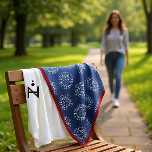 Fulari Sciarpa triangolare multifunzionale 135x60 cm con stampa geometrica per uomo e donna, per tutte le stagioni, in poliestere e cotone - Product Image 2