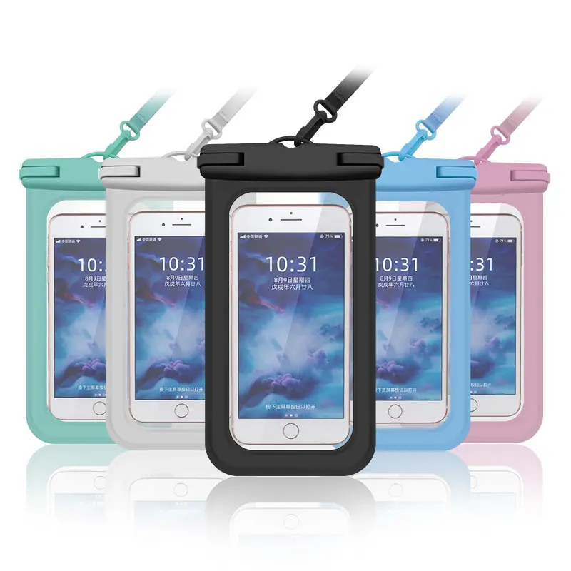 Universal IPX8 PVC Waterproof Mobile Pouch Cell Phone Cases With Lanyard For Most Smartphone