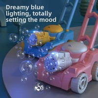 Chariot à pousser en plastique avec fonction de soufflage automatique de bulles, jouet pour enfants pour une utilisation en plein air en été