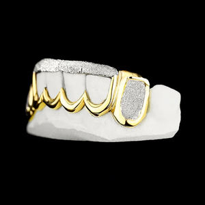 Meilleure Vente S925 Sterling Silver <span class=keywords><strong>Grillz</strong></span> Dente Glacé Petit VVS Moissanite Diamant Plaqué Or Dents <span class=keywords><strong>Grillz</strong></span> Hip Hop Bijoux - Product Image 2