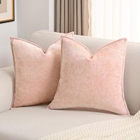 Housse de coussin carrée en chenille polyester texturée, douce et confortable