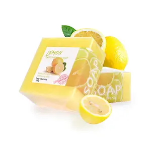 Natural Organic Skin Whitening Good Smell Yellow Lemon Hand Made Soap With Private Label