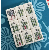 Jeu de Mahjong Heron de Marcelle Swider Szurley, tuiles de Mahjong américaines en acrylique, thème faune, motif serpent blanc pur, pour le divertissement