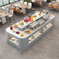 Table de buffet isotherme double face professionnelle pour la restauration rapide, idéale pour les hôtels, les cantines et les établissements de restauration