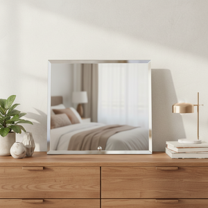 Grande Specchio da Parete Moderno in Vetro con Supporto Integrato 19x14 ORIZZONTALE, Specchio Decorativo con Cornice ad Arco Personalizzabile - Product Image 3