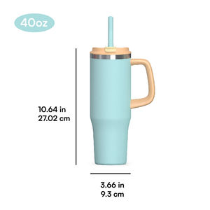 नई वैक्यूम इंसुलेटेड 32 औंस 50 औंस 40 औंस टंबलर हैंडल और पुआल ढक्कन यात्रा कॉफी मग स्टेनलेस स्टील इन्सुलेट कप - Product Image 2