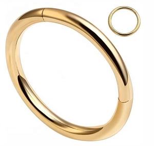 Wholesale <strong>14k</strong> Solid Gold Segment Ring Vintage Wedding <strong>Nose</strong> Ring Hoop <strong>Stud</strong> Waterproof Septum Ear Helix Piercing Jewelry Clicker - Product Image 2