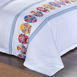 Màu Rắn Được Trang Bị 4Pcs Tấm Ga Giường Đặt Vua Nữ Hoàng Đôi Kích Thước Trung Quốc In Ấn Khách Sạn Bộ Đồ Giường Đặt - Product Image 2