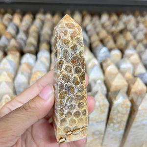 หินปะการังอินโดนีเซียธรรมชาติรูปทรงหอคอยแกะสลักด้วยมือ ของที่ระลึกเพื่อสุขภาพ เครื่องประดับตกแต่งบ้าน พร้อมแกะสลัก - Product Image 3