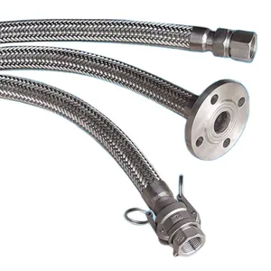 Assemblages de tuyaux flexibles en métal en acier inoxydable tressé personnalisé tuyau en métal ondulé haute température haute pression