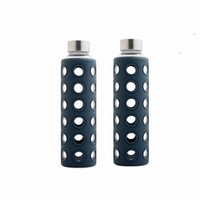 Bouteille d'eau personnalisée en verre à haute teneur en borosilicate personnalisée en gros