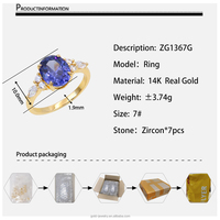 Bague en or jaune 14 carats avec pierres de zircon colorées vives - Bijoux élégants en pierres précieuses multicolores pour un style chic au quotidien