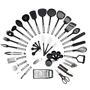 40 नायलॉन रंग-रसोई गैजेट्स खाना पकाने के बर्तन के साथ-रसोई के बर्तन Cookware सेट-सबसे अच्छा रसोई उपकरण सेट स्टेनलेस स्टील