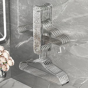 Yimijia Wall Mounted <b>Clothes</b> <b>Rack</b> Transparent Gray Telescopic Space Saving Bathroom Storage Organizer Rectangle Shape - Product Image 2