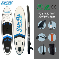 Planche de paddle gonflable électrique de style planche de surf 10'6'' en PVC Drop Stitch de 15 cm d'épaisseur, étanche, écologique pour enfants