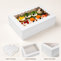 Boîte à gâteau en papier personnalisée avec fenêtre, emballage pour pâtisserie, dessert, pour boulangerie, à emporter, cadeau