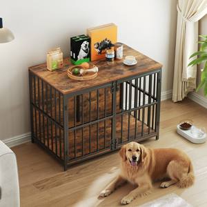 Meubles <span class=keywords><strong>de</strong></span> caisse pour chien, niche intérieure en métal pour chien, cage pour chien robuste pour chien <span class=keywords><strong>de</strong></span> petite/moyenne taille, table d'appoint décorative - Product Image 3