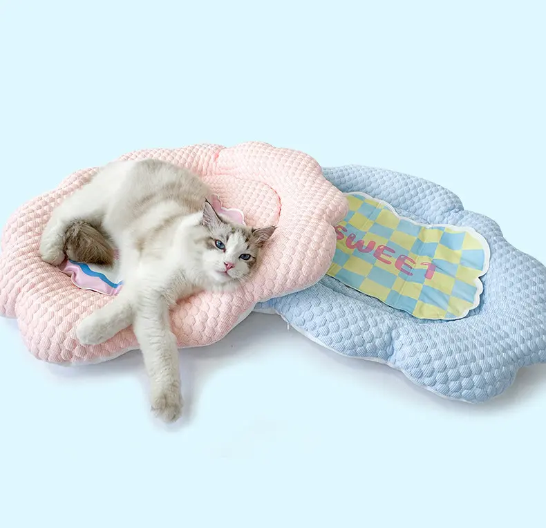 맞춤형 애완 동물 침대 라운드 다른 고양이 매트 핑크 및 액세서리 애완 동물 침대 쿨 분해 및 미끄럼 방지 작은 개 침대 세척