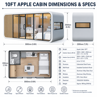 Maison modulaire en forme de capsule Apple Cabin de 30 pieds