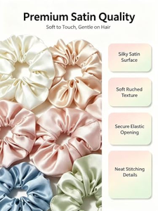 Chouchous en satin de soie personnalisés avec logo, grande taille, doux et élastiques, pour femmes, accessoires de marque de boutique, directement de l'usine - Product Image 5