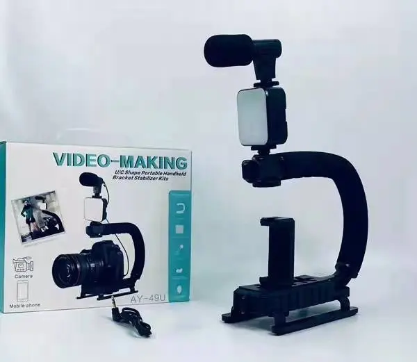 U/C type portable anti-shake camera equipment stabilizer fill light microphone phone camera bracket live streaming artifact