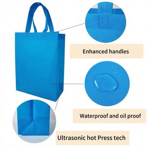 Bolsa Ecológica Ultrasónica No Tejida, Reciclable, Reutilizable, con Asa para el Hombro, Logotipo Personalizado, Impresión Serigráfica, para Uso Diario - Product Image 3