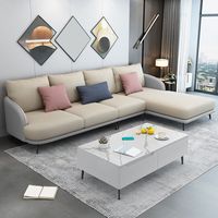 Für Boutique-Hotel-Suiten & Büro-Ruhebereiche: Hellgraues Eck-Stoffsofa, Komfortables Modulares Gewerbliches Sofa