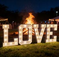 Lettres lumineuses LED en acier inoxydable en gros, 3ft, 4ft, 5ft, pour décorations de mariage intérieures, résistantes à l'eau et faciles à installer