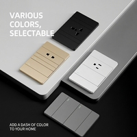 Prise murale électrique personnalisable avec interrupteur lumineux, compatible avec les normes brésiliennes, britanniques, américaines et européennes, avec port USB Type-C pour une charge rapide