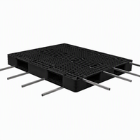Palette en plastique double face personnalisable de haute qualité avec tubes en acier pour usage logistique intensif et durable