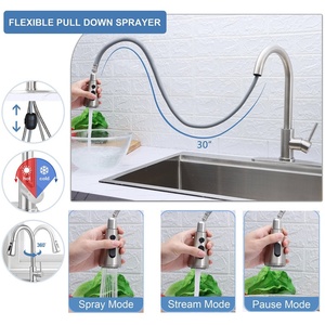 <span class=keywords><strong>Rubinetto</strong></span> da <span class=keywords><strong>cucina</strong></span> estraibile transfrontaliero con valvola in ceramica per acqua calda e fredda, anti-schizzo, retrattile e girevole - Product Image 3