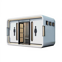 Cabine de toilette modulaire portable, assemblée, imperméable, ignifuge, respirante, en panneaux sandwich, design moderne pour bureau